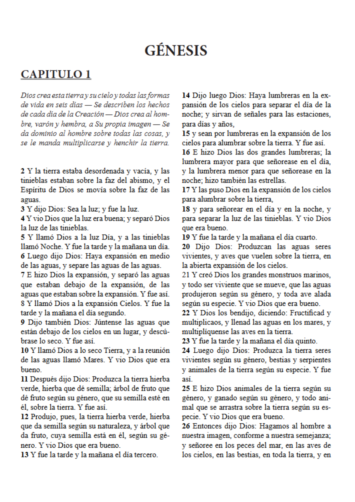 Página bíblica solo texto